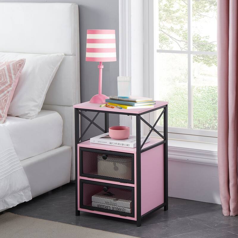 Nightstand, End Side Table with Storage Space and Door,Modern Nightstands for Living Room,Bedroom