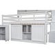 preview thumbnail 24 of 27, Full Size Wooden Loft Bed with Rolling Desk, Wardrobe, Storage Staircase, Drawers and Shelves, Space-Saving Solution, Grey
