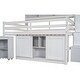 preview thumbnail 10 of 13, White Full Wooden Loft Bed w/ Rolling Desk, Drawers, Cabinet & Wardrobe