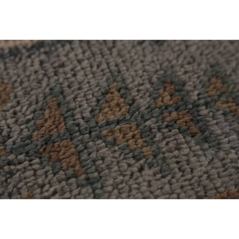 Geometric Khotan Indian Area Rug Hand-Knotted Wool Carpet - 8'10" x 11'10"