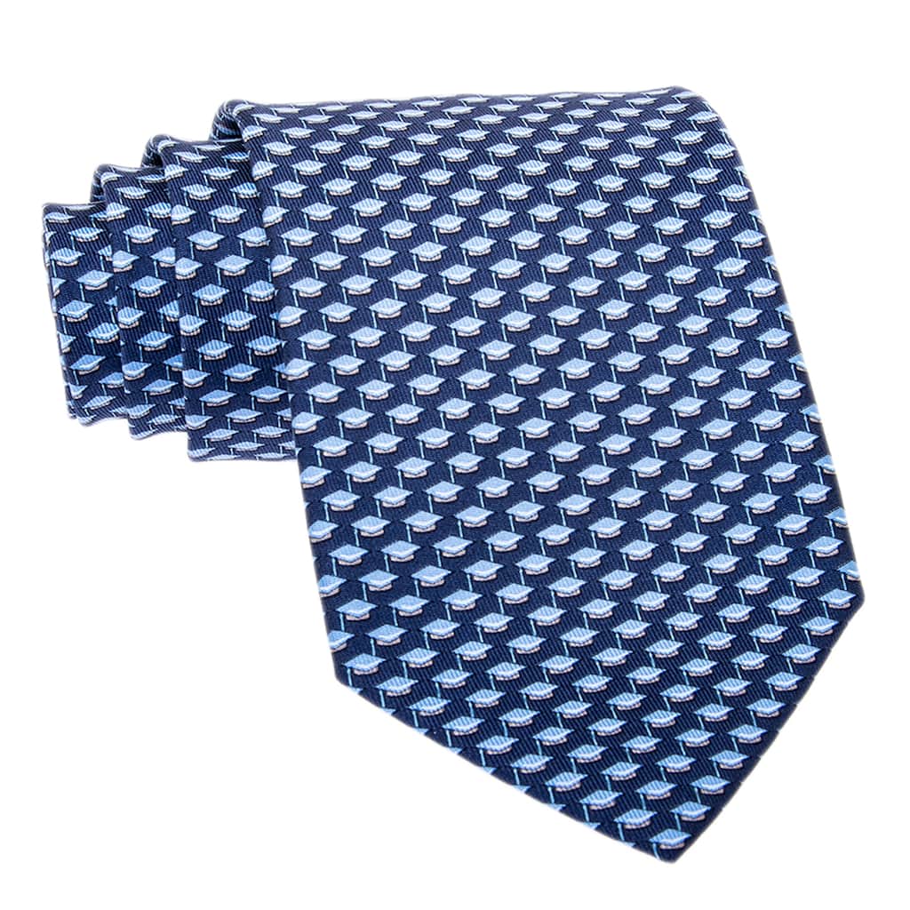 Ferragamo Graduation Cap Print Silk Tie