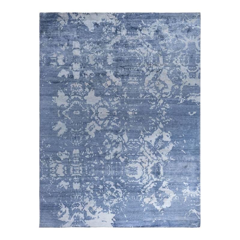 Modern One-of-a-Kind Hand-Knotted Area Rug - Ivory, 9' 2" x 12' 2" - 9' 2" x 12' 2"