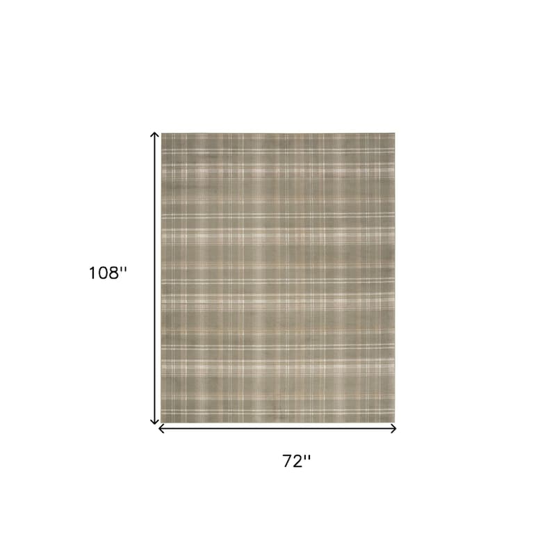 HomeRootsPlaid Cottage Rectangle Area Rug - 108' X '72' X '0.5