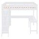 preview thumbnail 8 of 32, Full Size Loft Bed with Desk, Storage Shelves and 2 Sliding Doors, Multifunctional Kids Bed Frame with Ladder and Guardrail