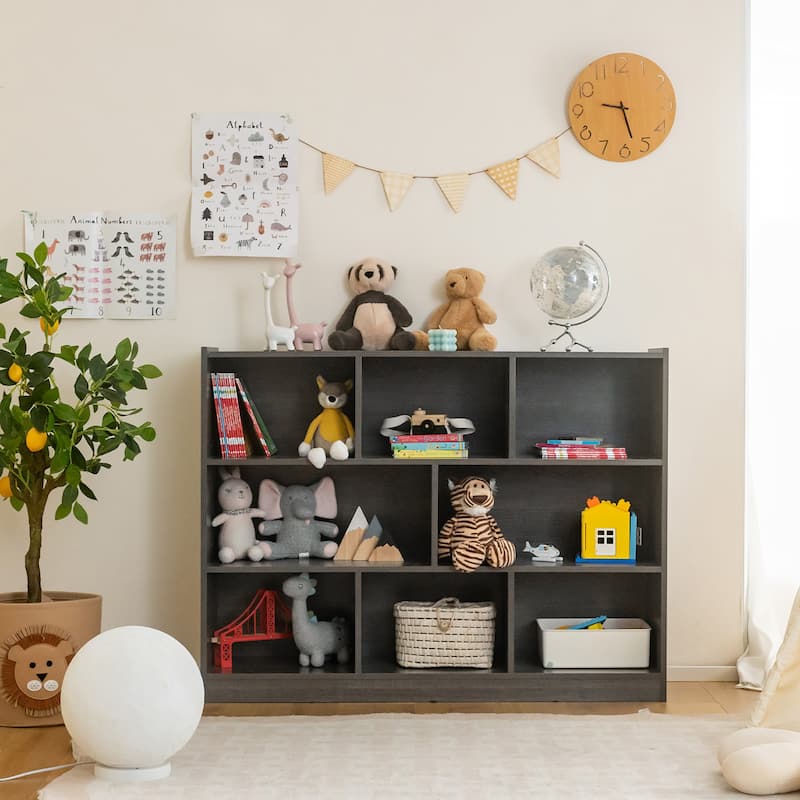 3-Tier Open Bookcase 8-Cube Bookshelf Storage Display Cabinet