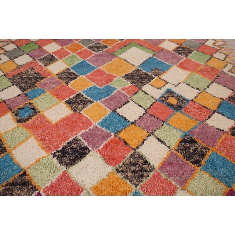 Trellis Geometric Moroccan Oriental Area Rug Hand-Knotted Wool Carpet - 8'11" x 12'10"