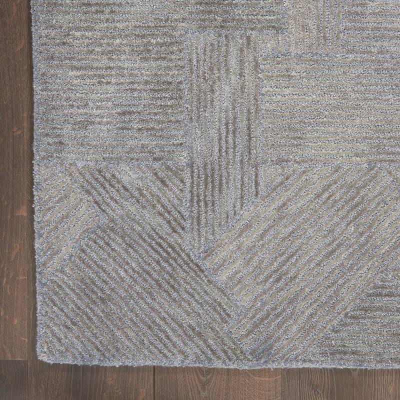 Michael Amini Abstract Linear Shimmer Area Rug