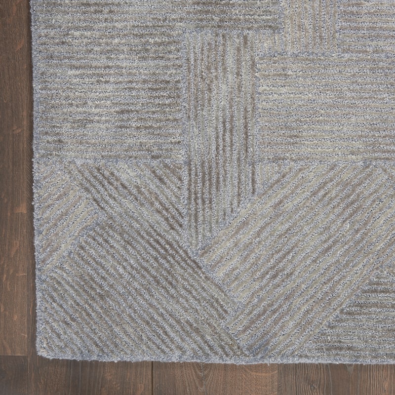 Michael Amini Abstract Linear Shimmer Area Rug