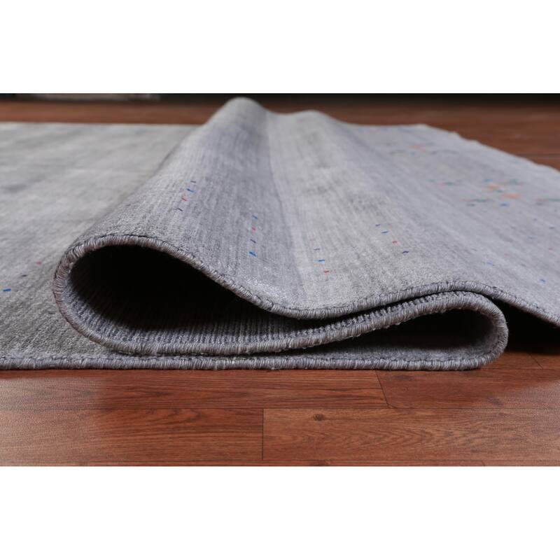 Hand Knotted Oriental 100% Wool Carpet Tribal Tribal Greys & Charcoal Gabbeh Area Rug - 12' 2'' X 9' 2''