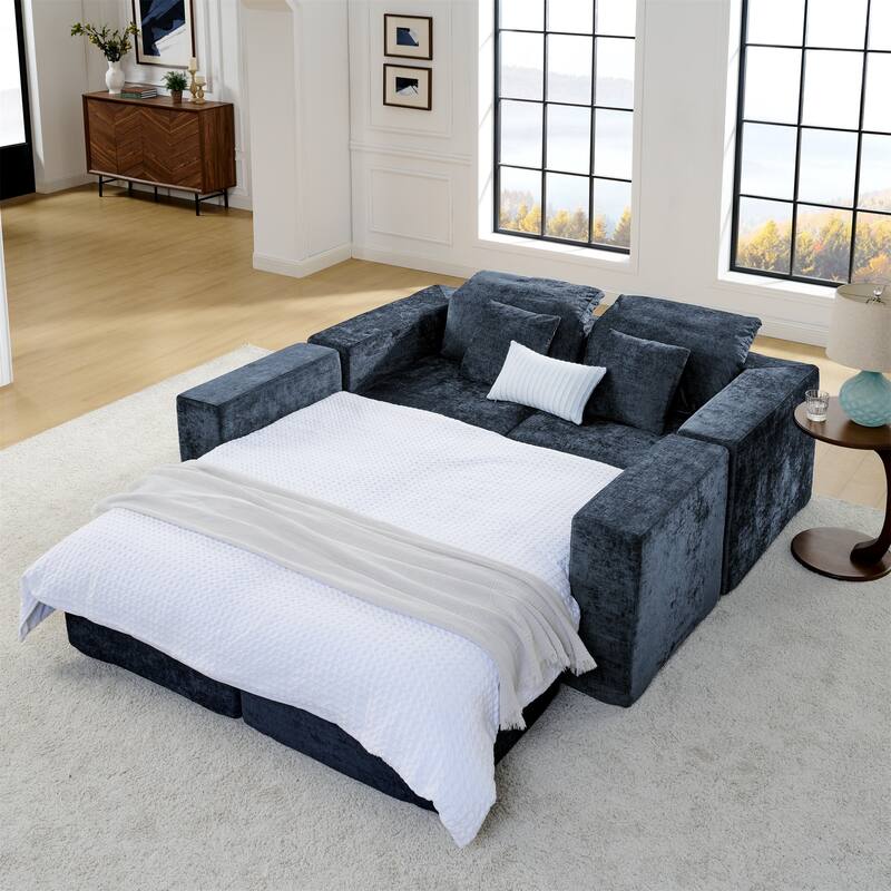Oversized Sectional Couch U Shaped Cloud Modular Sofa Deep Seat Couch for Living Room Lounge Sleeper Sofa Bed, Chenille Chaise