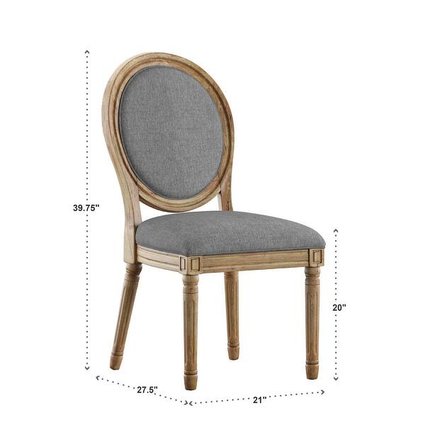 Deana Round Linen and Wood Dining Chairs (Set of 2) by iNSPIRE Q