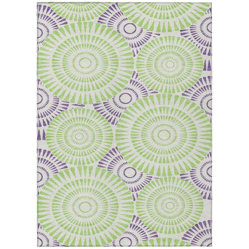 HomeRoots Geometric Transitional Rectangle Outdoor Rug