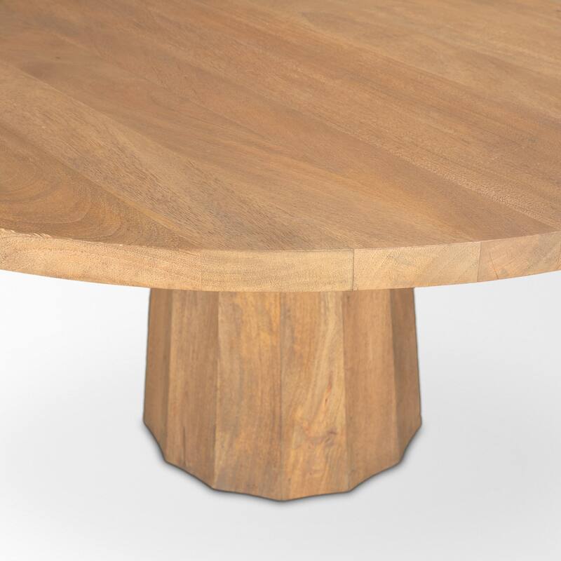 Swanson 60" Dark Brown Wood Round Pedestal Dining Table - 60.0L x 60.0W x 30.0H