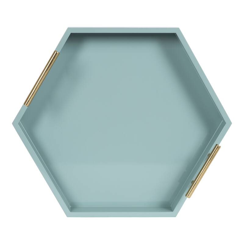 Kate and Laurel Lipton Hexagon Decorative Tray - 18x18