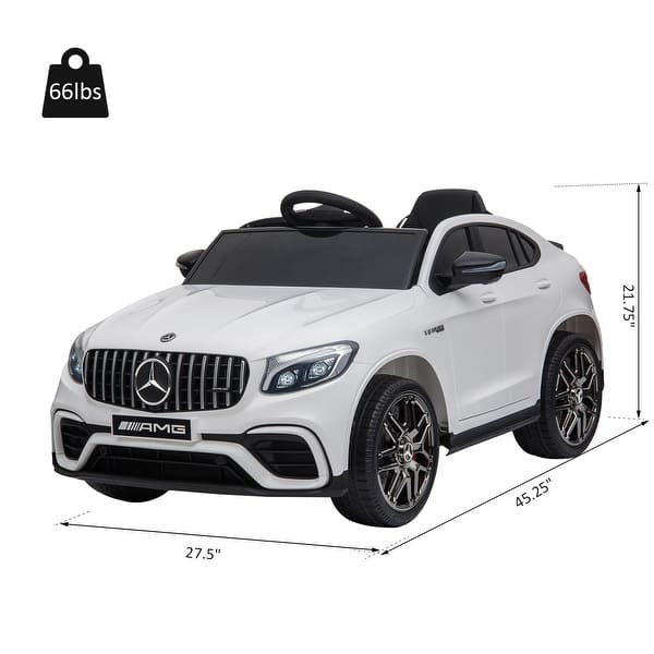 12V Mercedes Benz AMG GLC63S Coupe Electric Ride-On Car for Toddlers with Remote Control, MP3, Horn, and Suspension