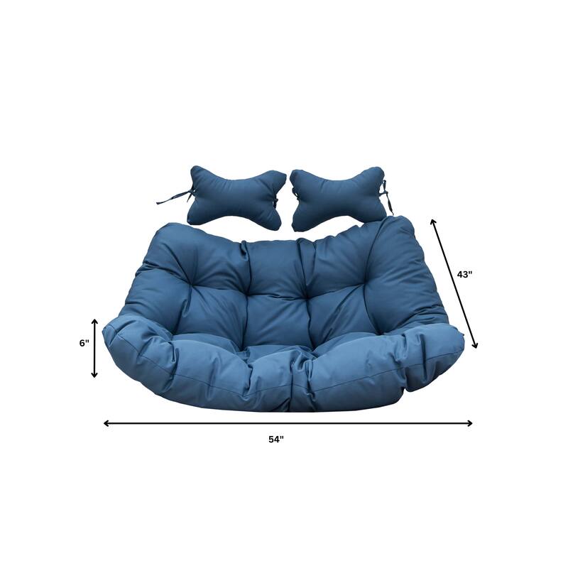 Egg Swing Chair Cushion Durable Weather Resistant Polyester Fits 2 People by LeisureMod