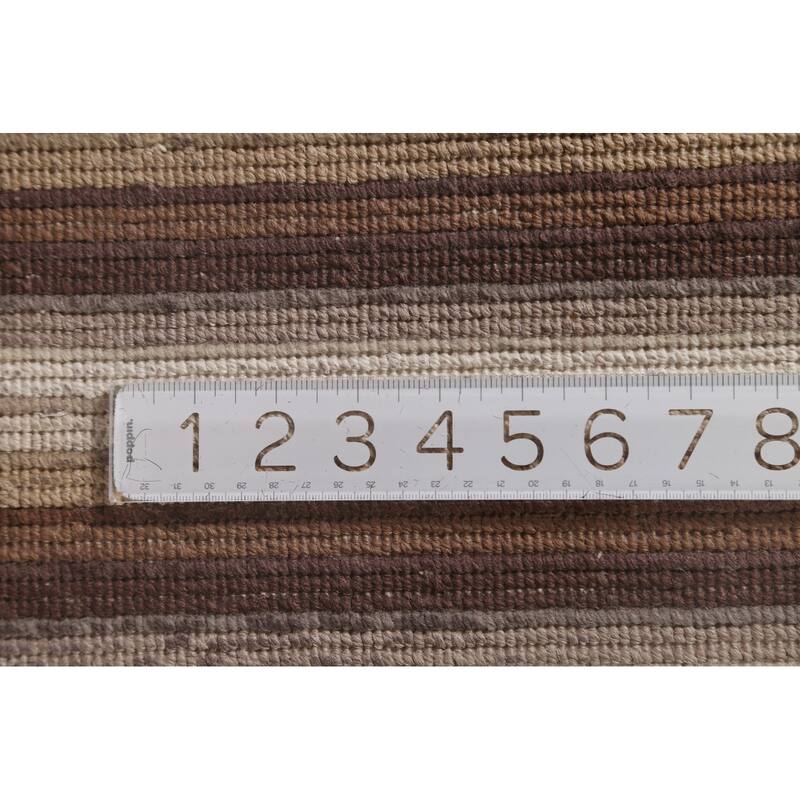 Striped Abstract Modern Accent Rug Hand-Knotted Wool Carpet - 2'9"x 5'0"
