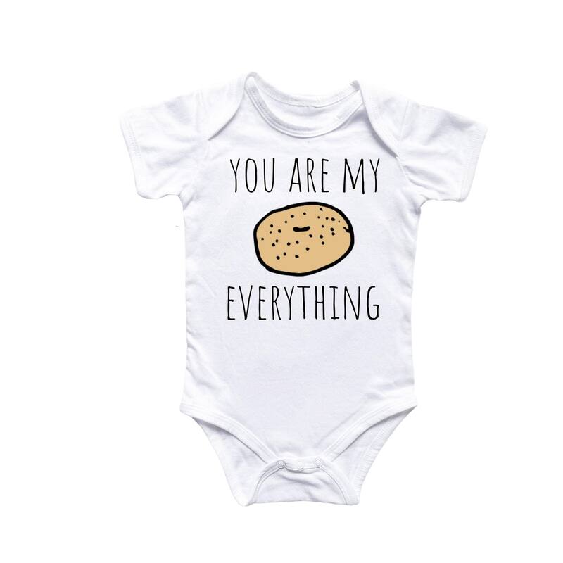 Everything Bagel - Baby Boy Girl Clothes Infant Bodysuit Funny Cute Newborn - White - 6-9M