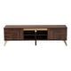preview thumbnail 4 of 9, Graceland Mid-Century Modern Transitional Walnut Brown Finished Wood 2-Door TV Stand