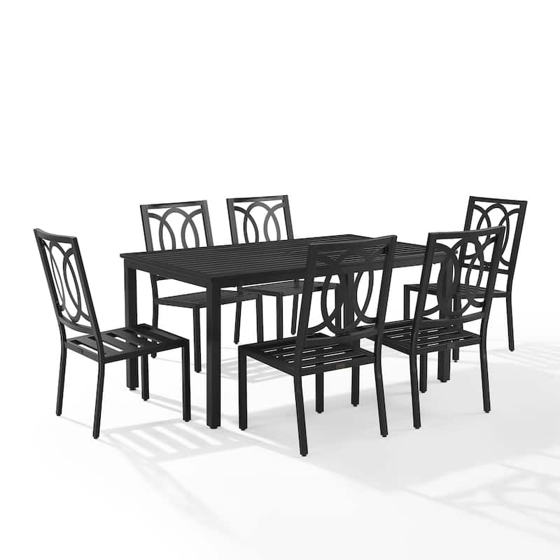Crosley Chambers 7Pc Outdoor Metal Dining Set - Matte Black