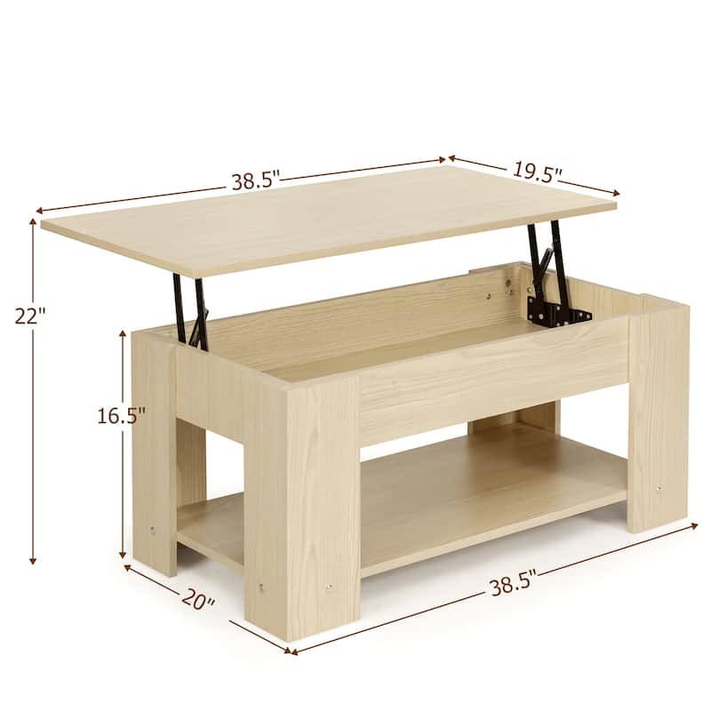 Costway Lift Top Coffee Table Modern Accent Table w/Hidden Storage - See Details
