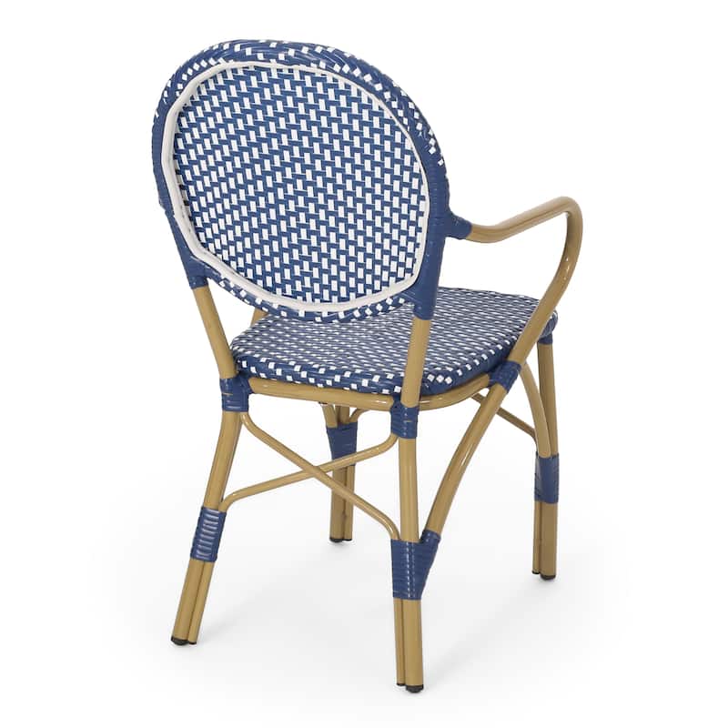 Paul Outdoor French Cafe Chair (Set of 2) by Christopher Knight Home - 21.50" L x 22.50" W x 35.75" H