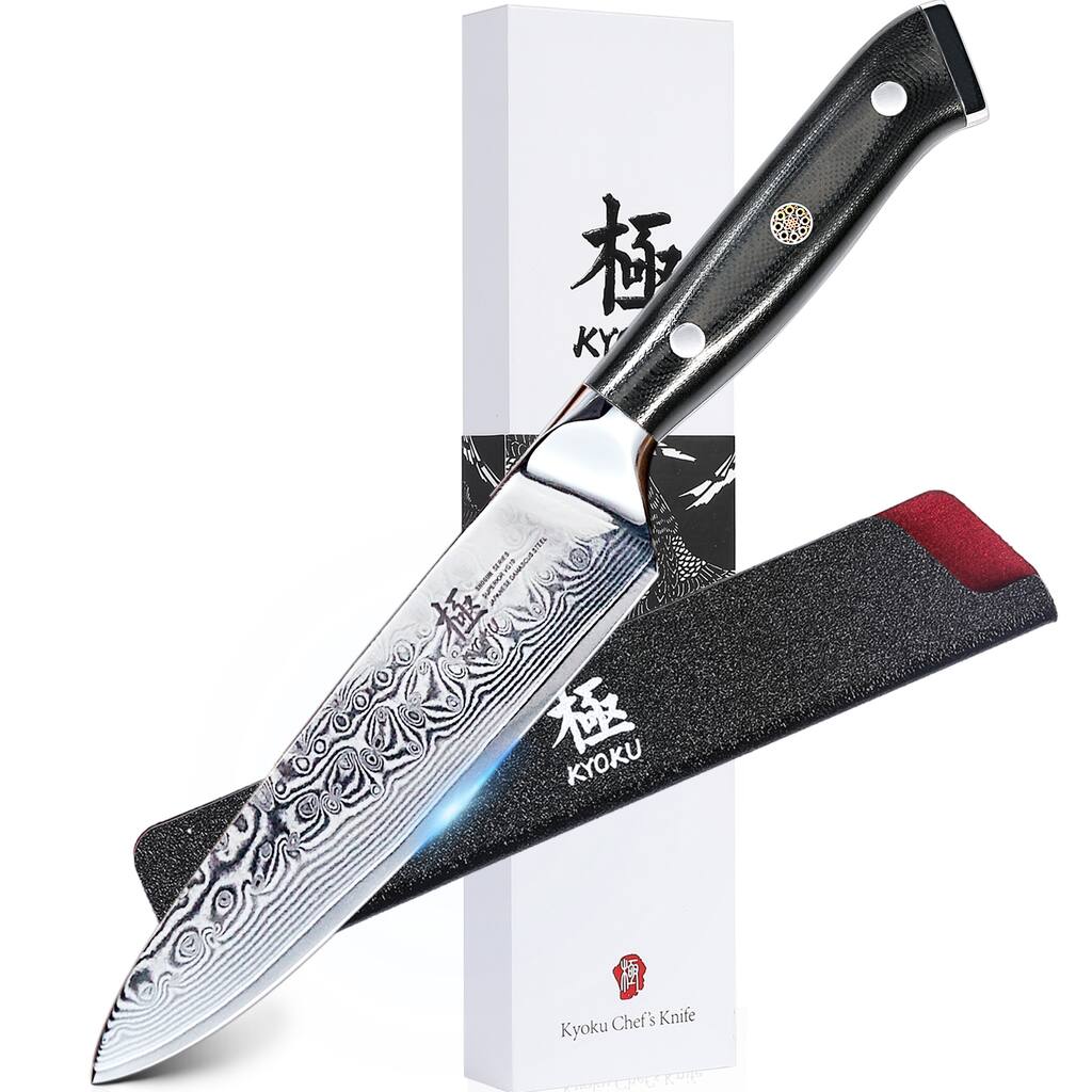 KYOKU 6-Inch Chef Utility Knife Damascus kitchen knife - Black