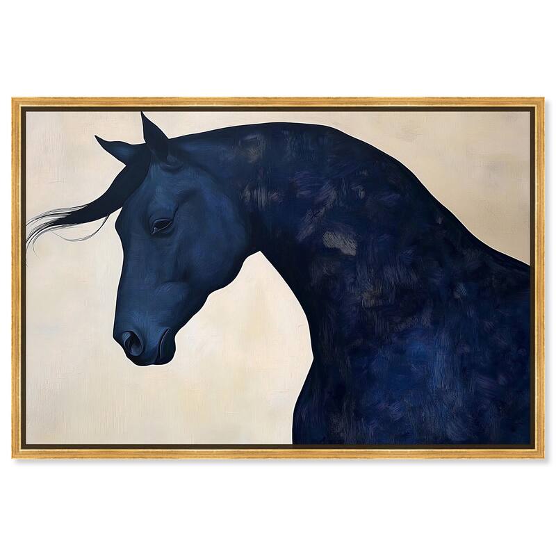 Blue Horse I Canvas by Art Remedy - Gold - 36" x 24"