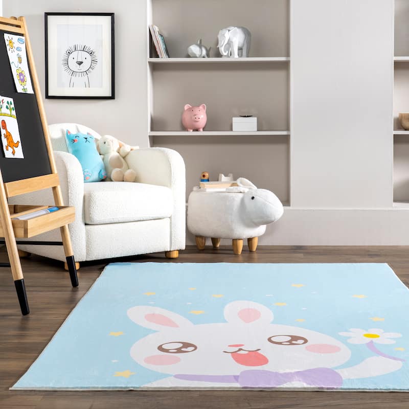 Nuloom Aloisia SpinClean Bunny Machine Washable Area Rug