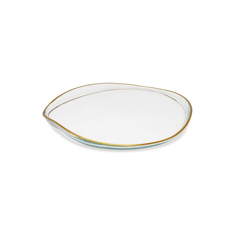 Set of 4 Organic Shaped Plates with Gold Sides - Salad Plate