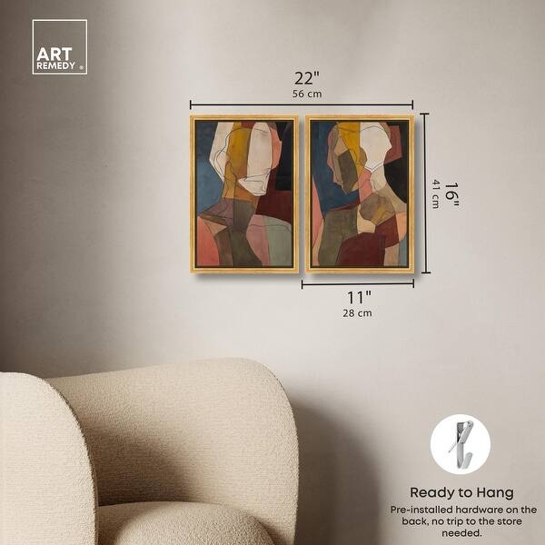 dimension image slide 15 of 24, Contemplation Dialogue Abstract Art Set Canvas Print by Art Remedy
