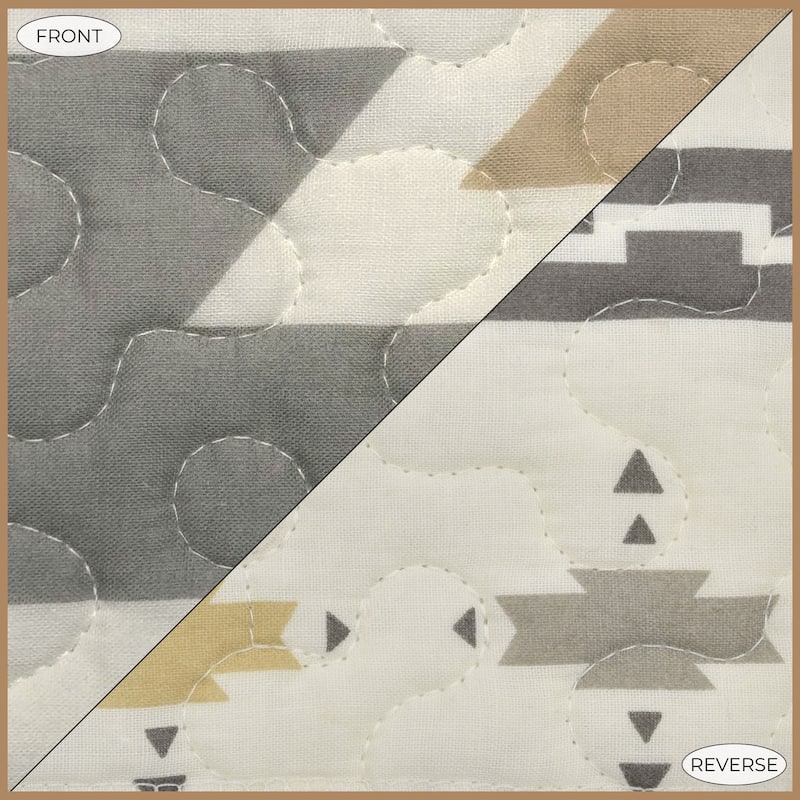 Paseo Road Desert Sage Aztec Western Bedding 3 Piece Reversible Quilt Set with Pillow Shams