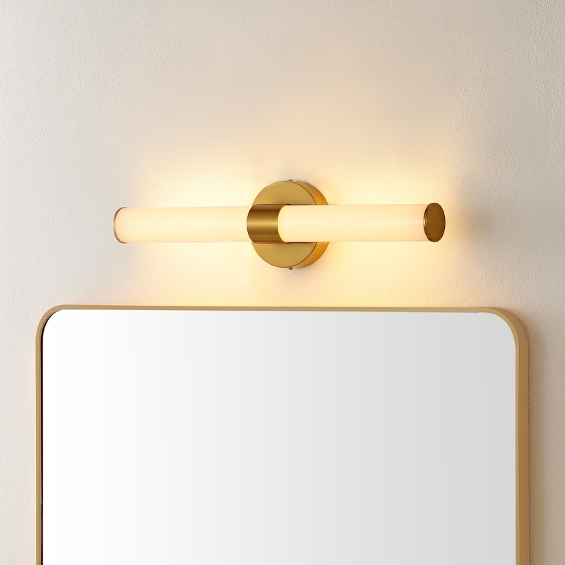 Elyse 20.13" 1-Light Industrial Mid-Century Iron Integrated LED Vanity Light, by JONATHAN Y