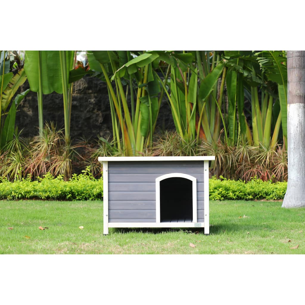 Outdoor Wooden Dog House with Hinges