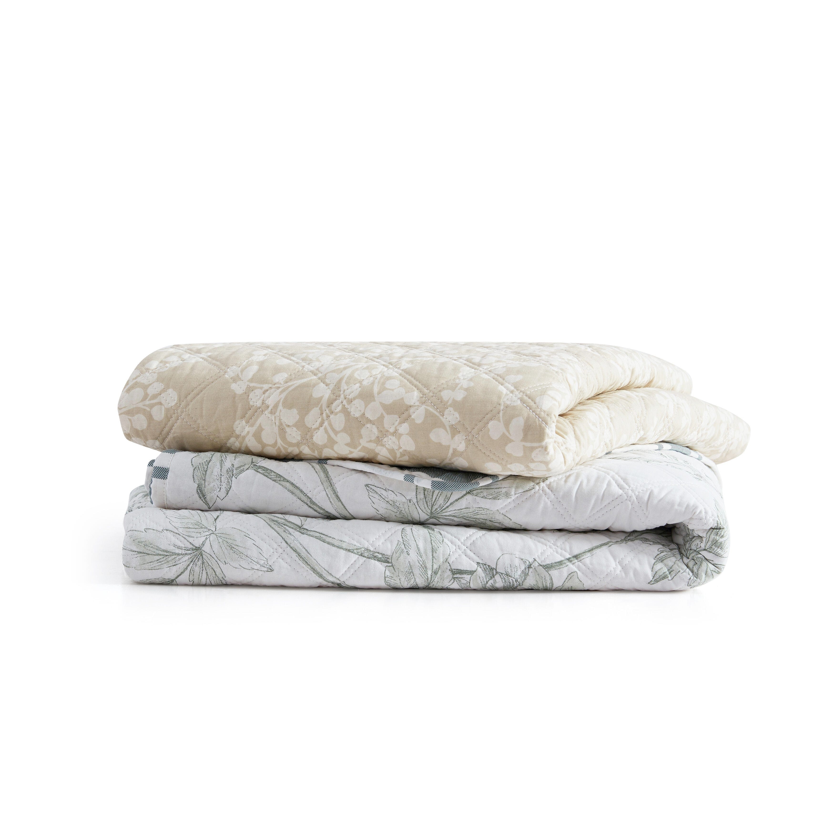 Martha Stewart Cotton Quilted Throw Blanket