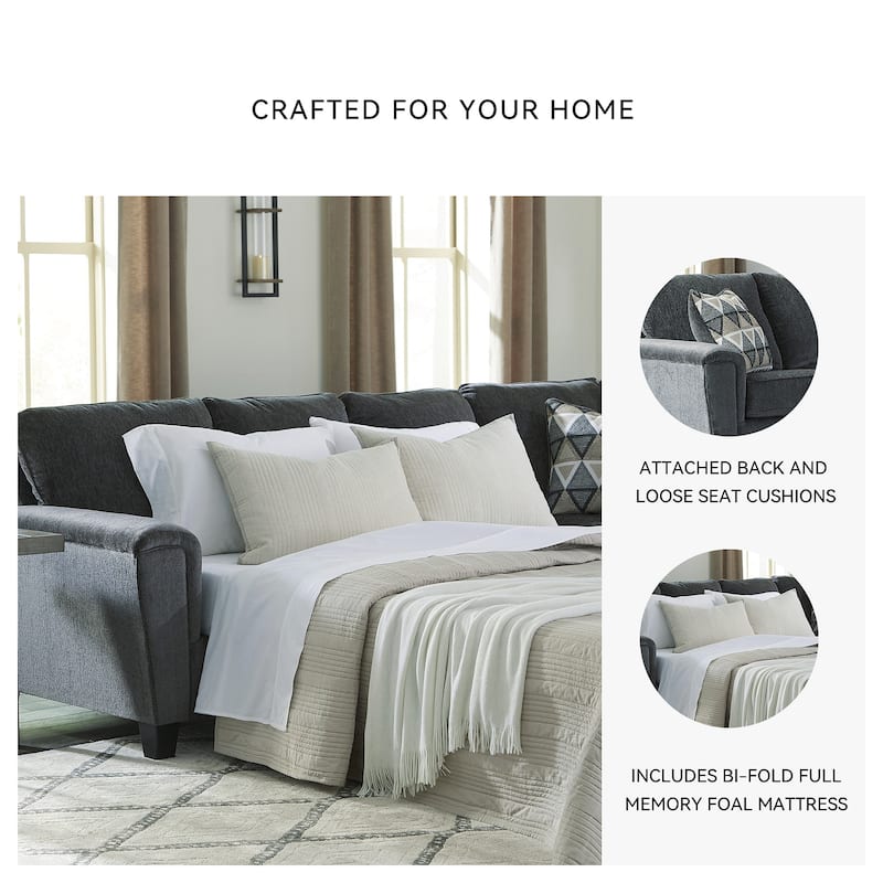 Signature Design by Ashley Abinger 2-Piece Sleeper Sectional with Chaise - 116"W x 91"D x 39"H