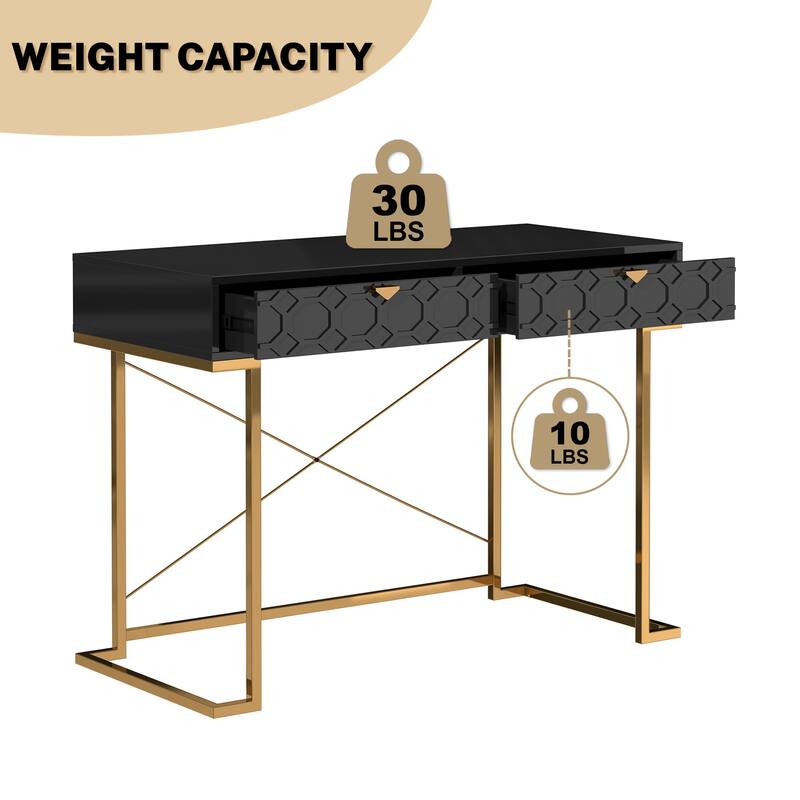 Glossy Storage Home Office Desk with Drawer