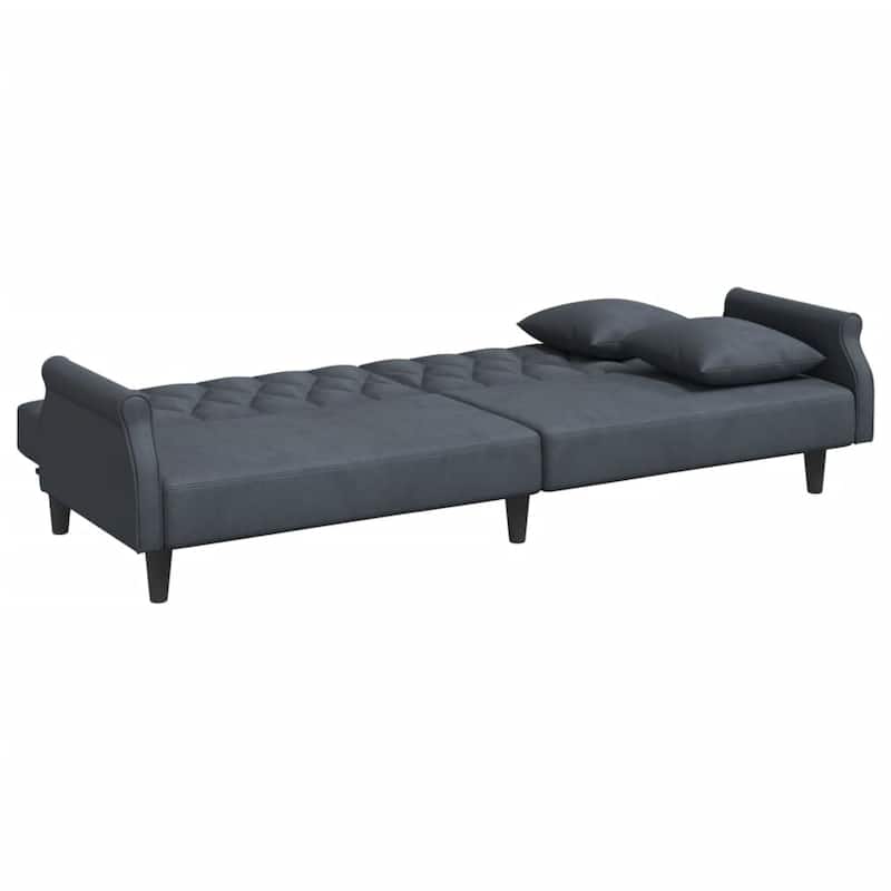 vidaXL Sleeper Sofa with Armrests Velvet Couch Sofa Bed Recliner Loveseat - 85" x 35" x 27.6"