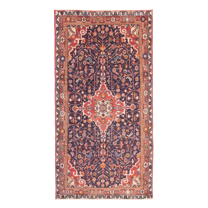 ECARPETGALLERY Hand-knotted Andelz Dark Navy Wool Rug - 4'6 x 8'10