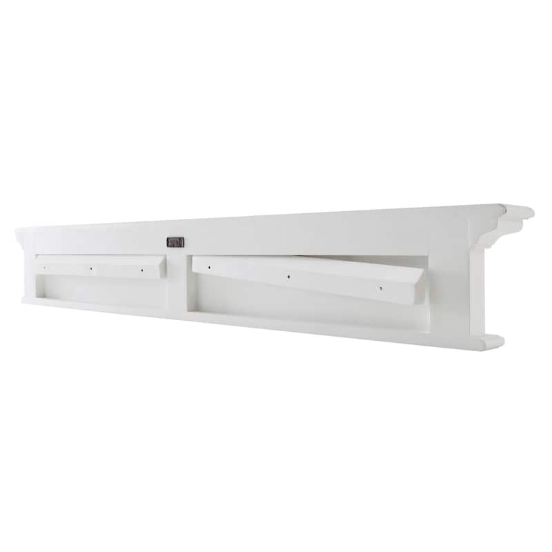 Traditional Classic White Wood Hanging Coat Rack - 39.37"W x 3.94"D x 7.87"H
