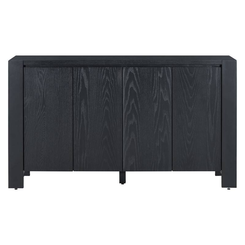 Retro 4-Door Sideboard with Distressed and Adjustable Shelves
