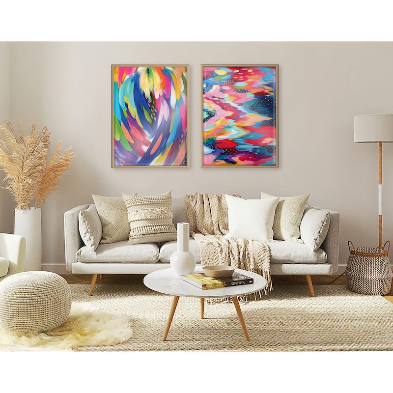 Kate and Laurel Blake Bright Strokes Framed Print by Jessi Raulet