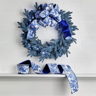 4"X10Y Velvet Toile Ribbon