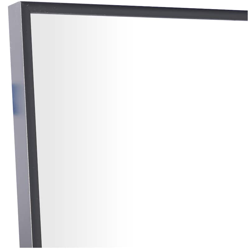 Wooden Grid Style Panel Wall Mirror - Black - Roche River Decor