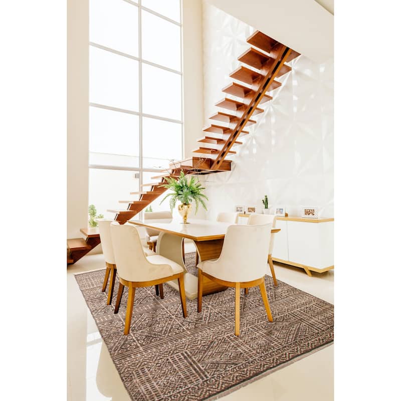 ECARPETGALLERY Hand-knotted Tangier Taupe Wool Rug - 5'3 x 7'10