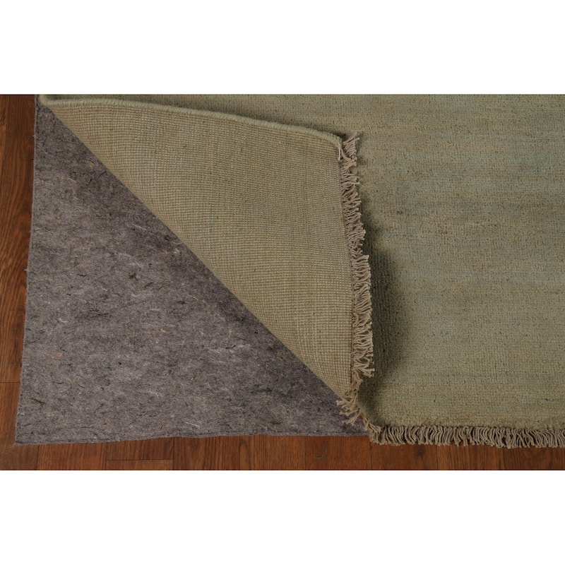 Green Modern Gabbeh Oriental Area Rug Handmade Wool Carpet - 7'9" x 9'7"