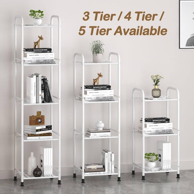 5 Tier Narrow Bathroom Shelving Unit - 13"D x 11"W x 54.7"H