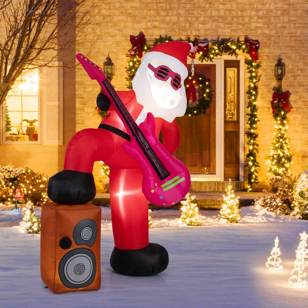 Costway 8.4 ft Inflatable Santa Claus with Music, Sound-synced Light - as pic shows - See Details