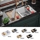 preview thumbnail 7 of 14, Karran QUWS-880 Undermount 32-1/2 in. Double Equal 50/50 Bowl Workstation Kitchen Sink