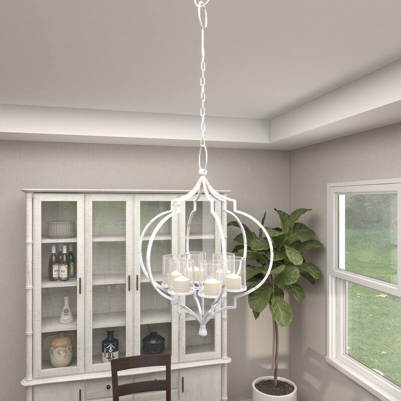 Elegant Decorative Metal Hanging Candelabra - Black or White